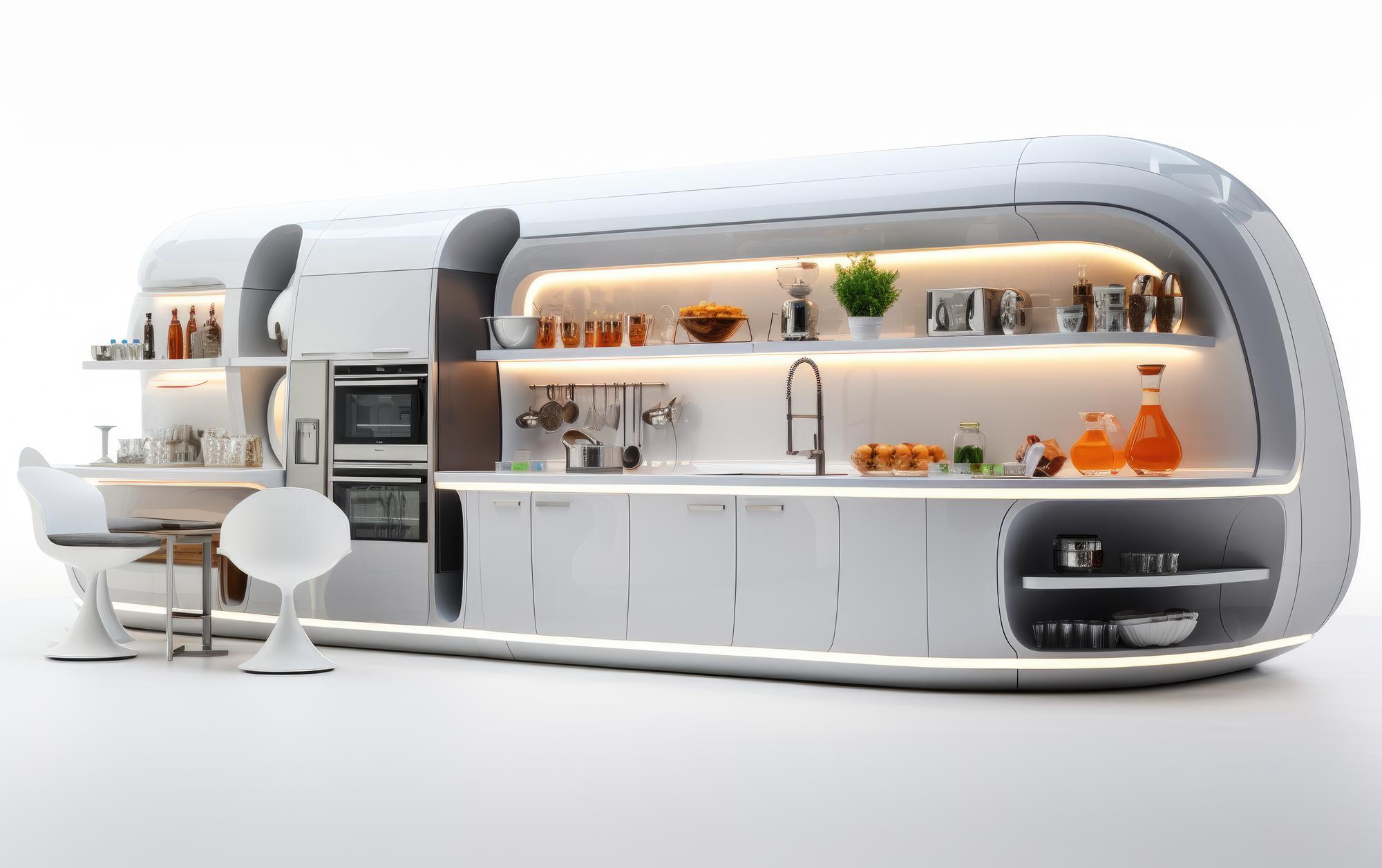 Studio kitchen invitation with modern appliances