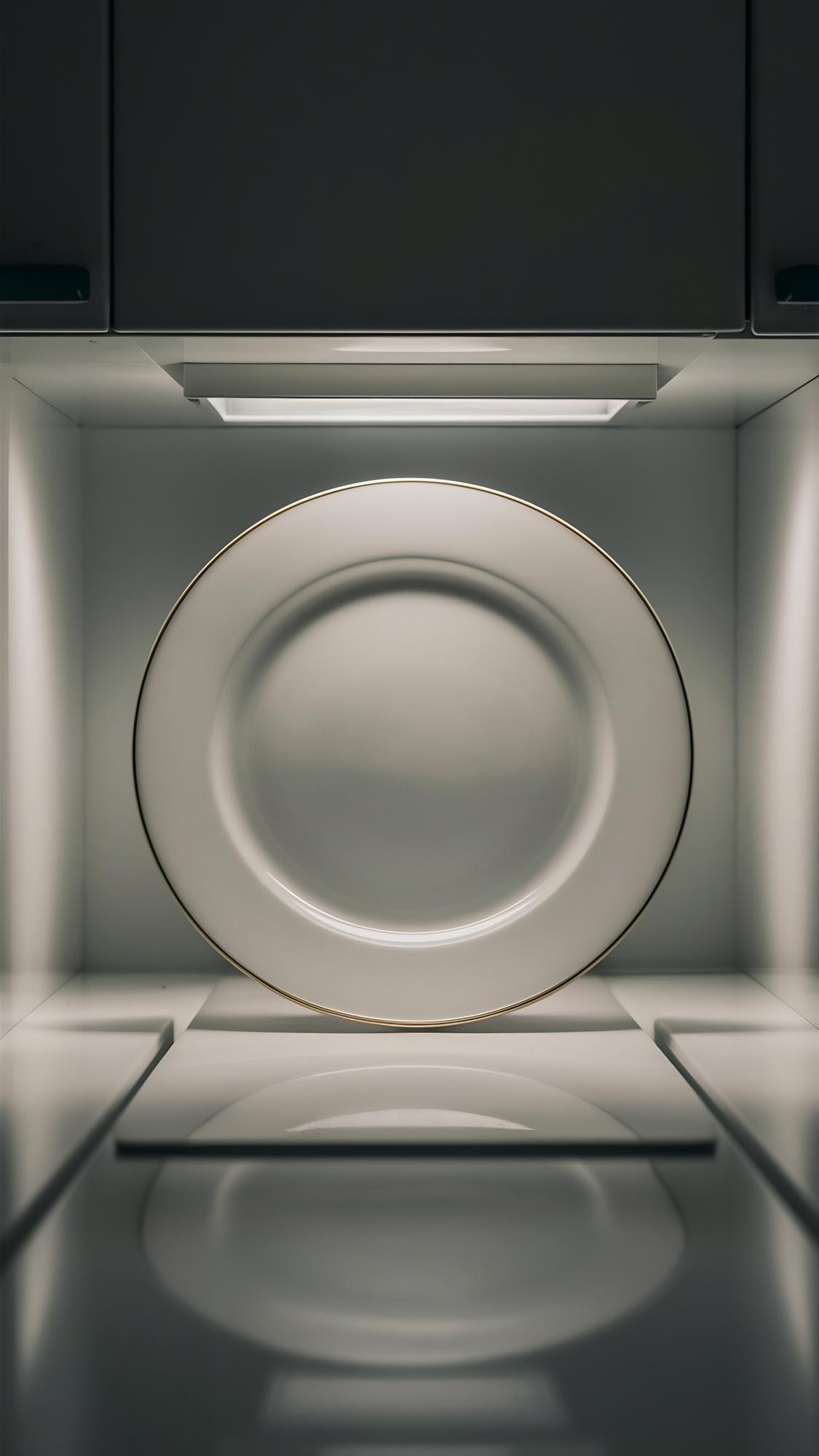 High-contrast plated dish under studio lights